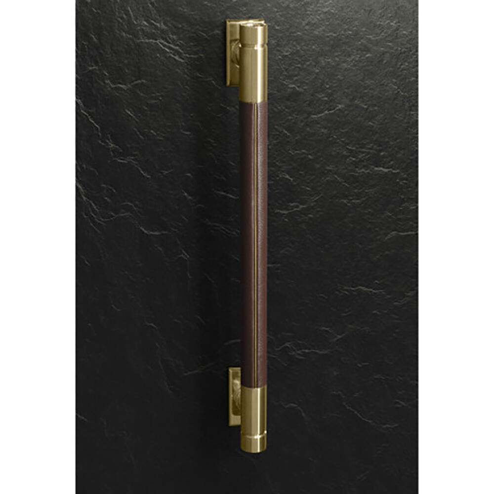 Monogram 36" Designer Collection Brass and Leather Handle for Pro Range