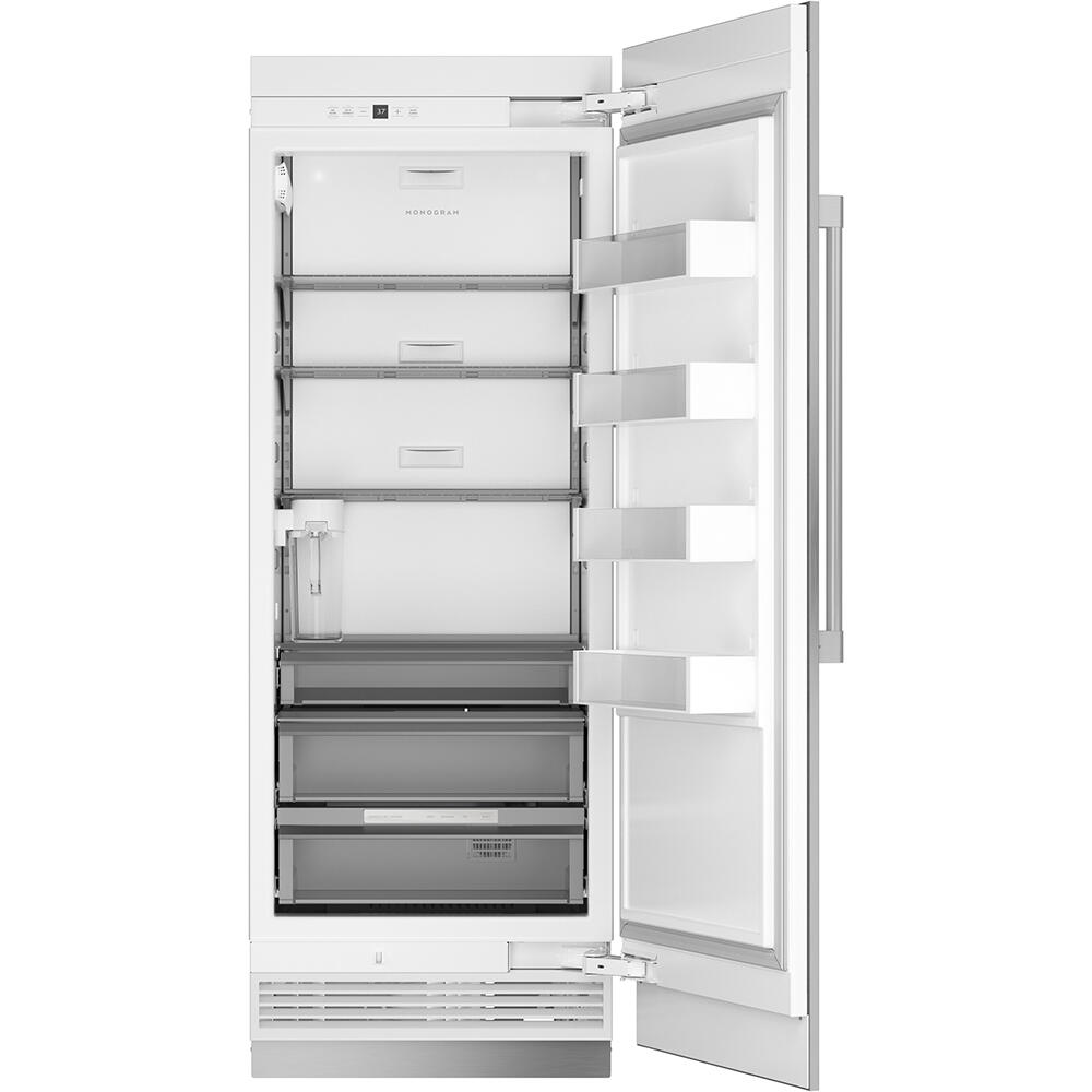 Monogram 30 Fully Integrated Column Refrigerator ZIR301NPNII Monogram   REFRIGERATOR 30INCH STAINLESS STEEL ZIR301NPNII MONOGRAM OPEN 